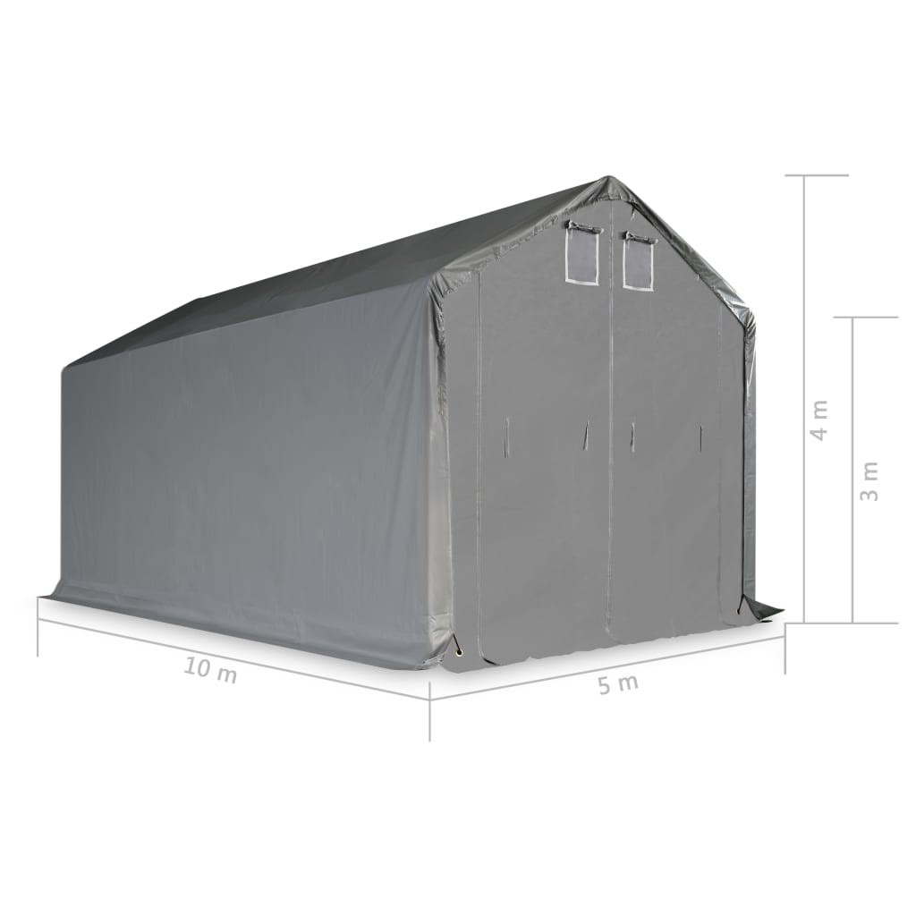 Storage Tent PVC 5x10 m Grey